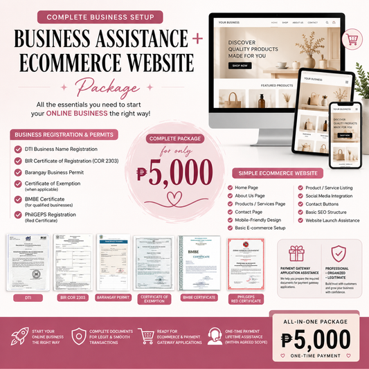 🚀 BUSINESS REGISTRATION + E-COMMERCE WEBSITE PACKAGE